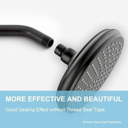 OFFO Shower Arm with Flange, 10 in Oil Rubbed Bronze Wall Mount Replacement Angle Shower Head Arm Wall-Mounted For Fixed Shower Head & Handheld Showerhead