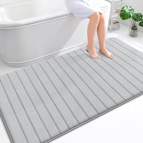 OLANLY Memory Foam Large Bath Mat 70x46, Super Soft Absorbent Bathroom Rugs