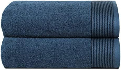 BELIZZI HOME Ultra Soft 2 Pack Oversized Bath Towel Set 28x55 inches, 100% Cotton Large Bath Towels, Ultra Absorbant Compact Quickdry & Lightweight Towel, Ideal for Gym Travel Camp Pool - Mineral Blue