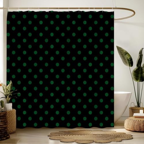 Polka Dot Shower Curtain Bathroom Decor with Hooks,60" Wx70 H