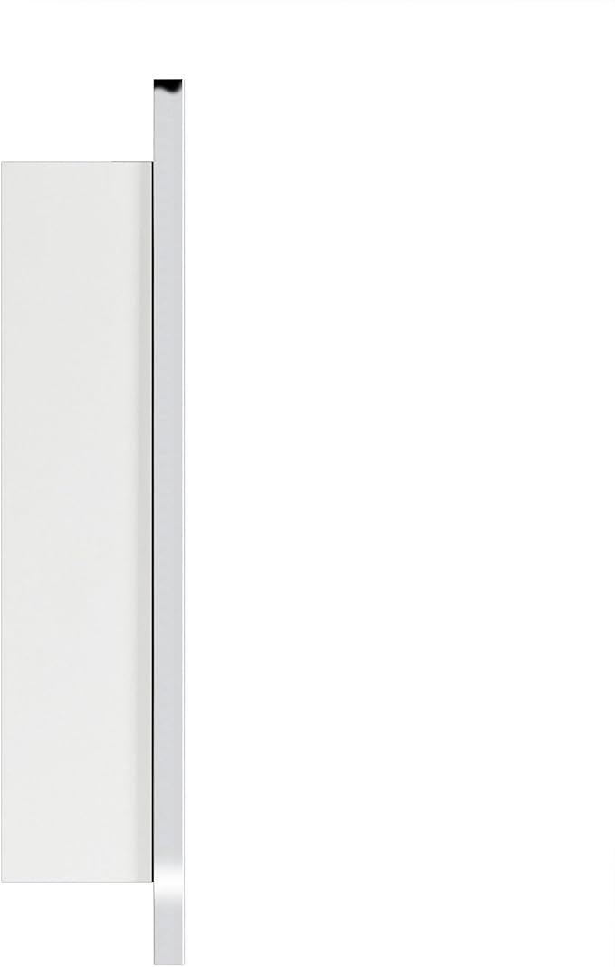 TEHOME 16.5'' x 24'' Chrome Recessed and Surface Mount Bathroom Medicine Cabinet with Mirror Square Cornered Metal Framed Rounded Rectangle Medicine Cabinet Mirror