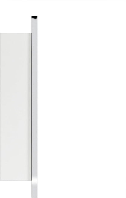 TEHOME 16.5'' x 24'' Chrome Recessed and Surface Mount Bathroom Medicine Cabinet with Mirror Square Cornered Metal Framed Rounded Rectangle Medicine Cabinet Mirror
