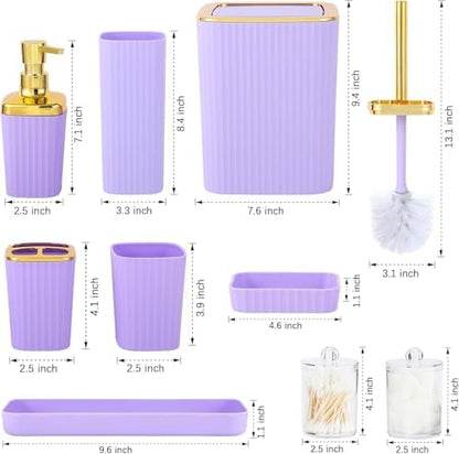 23 PCS Purple Bathroom Accessories Set丨Shower Curtain Bathroom Accessory