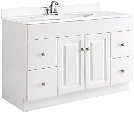 Design House Wyndham 48 Inch Bathroom Vanity, Ready to Assemble, Solid Wood, White, 597278
