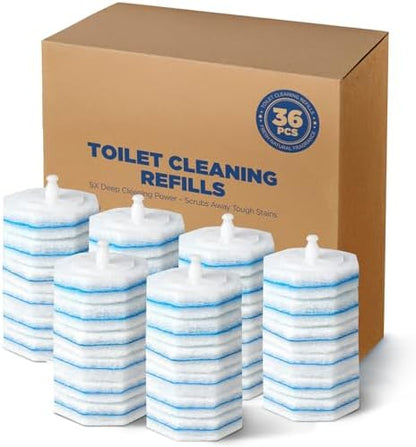 36 Count Refills For Clorox Toilet Wand, 5X Cleaning Power Toilets Bowl Cleaners With Exclusive Formula, High-Density Disposable Toilets Brush Scrubber - No Falling Apart, Fresh Fragrance