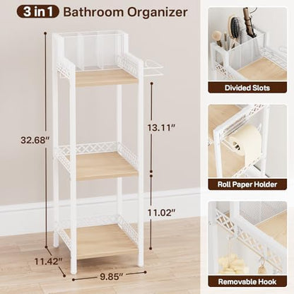 Slim Bathroom Storage Shelf Unit, Makeup Organizer for Small Spaces