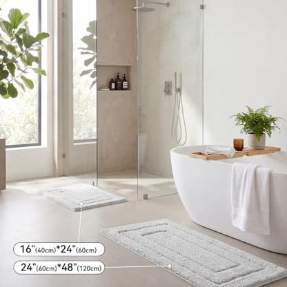 GRANNY SAYS Gray Bathroom Runner Rug 24" x 48", Soft Microfiber Bath Mat