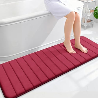 OLANLY Memory Foam Long Bathroom Rugs Runner 59x20, Super Soft Absorbent