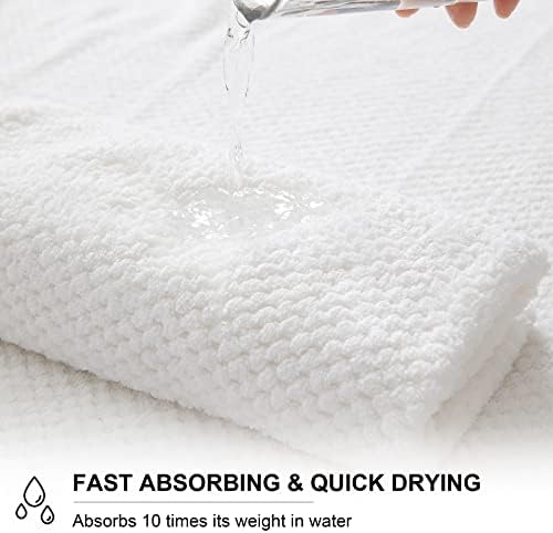2 Piece Hand Towels Set,100% Microfiber - Quick Dry, Thick, Soft, Plush and Highly Absorbent Luxury Hotel & Spa Bath Towel for Bathroom, Pack of 2 (White)