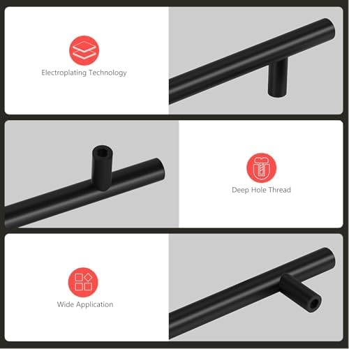 homdiy 15Pack 4.5in Cabinet Handles Black Kitchen Cabinet Pulls Drawer Pulls for Dresser Drawers