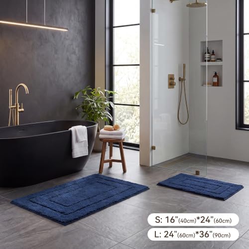 GRANNY SAYS Blue Bathroom Rug 36" x 24", Non-Slip Microfiber Bath Mat
