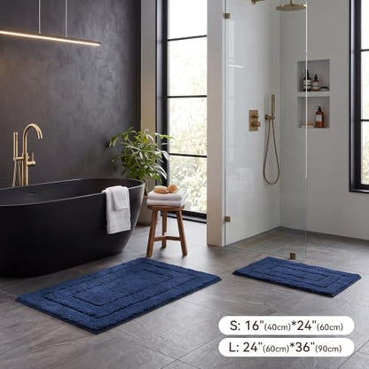 GRANNY SAYS Blue Bathroom Rug 36" x 24", Non-Slip Microfiber Bath Mat