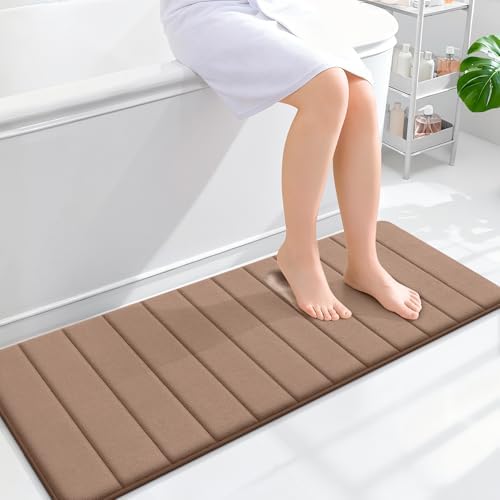 OLANLY Memory Foam Long Bathroom Rugs Runner 47x17, Super Soft Absorbent