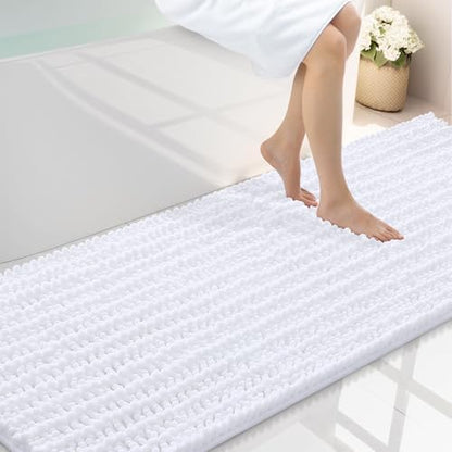 Smiry Bathroom Rugs 70X24, Extra Soft Rubber Backing Chenille Bath Mats