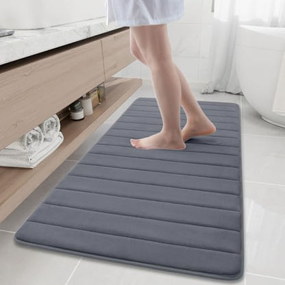 Buganda Memory Foam Bath Mat 60 x 24, Ultra Soft Absorbent Bathroom Rugs