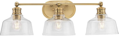 Progress Lighting P300397-163 Singleton Collection 3-Light Vanity Light Vintage Brass
