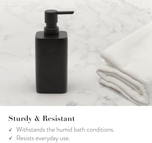 ZCCZ Bathroom Accessory Sets, 4 Pieces Bathroom Accessories Complete Set Vanity Countertop Accessory Set, Includes Lotion Dispenser Soap Pump, Tumbler, Toothbrush Holder and Tray (Matte Black)