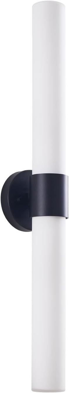 29" Modern Wall Sconce with Frosted Glass Shades, for Bathroom Mirror Bedroom Living Room Hallway, Black Finish