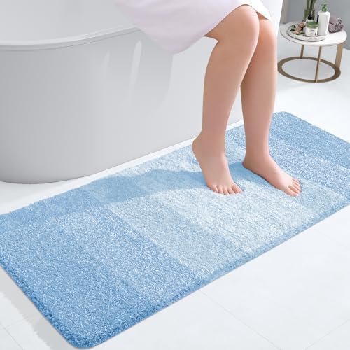 OLANLY Bathroom Runner Rug 47x20, Extra Soft Absorbent Microfiber Bath Rugs