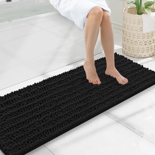 Smiry Bathroom Rugs 47X17, Extra Soft Rubber Backing Chenille Bath Mats