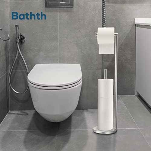Toilet Paper Holder Stand, Brushed Nickel Toilet Paper Holder Free Standing