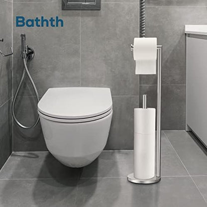 Toilet Paper Holder Stand, Brushed Nickel Toilet Paper Holder Free Standing