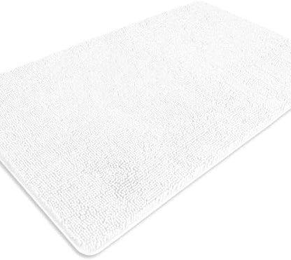 Bathroom Rugs 36 x 60 Inch – Extra Large Bath Mat | Absorbent and Washable Thick Chenille Bath Rugs Non-Slip Runner Rug for Bathroom, Shower, Tub(White)