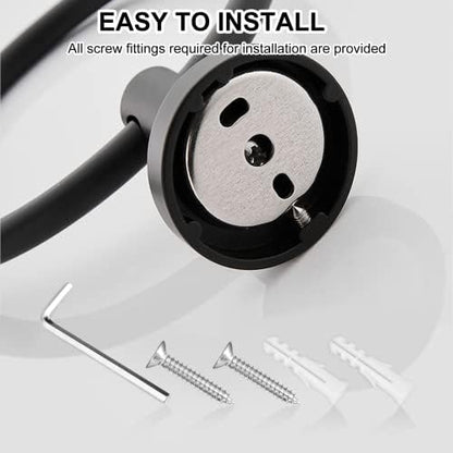 SetSail Towel Holder for Bathroom Wall Matte Black Towel Ring, 4 Packs