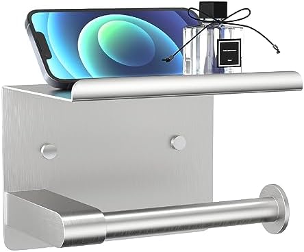 GLNLQ Brushed Nickel Toilet Paper Holder Wall Mount, Fits Mega Rolls Size