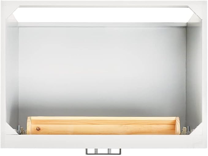 ARIEL Hepburn 30-inch Bathroom Vanity Base Cabinet,Solid Wood, 2 Soft Closing Doors, 1 Dovetail Drawers, White
