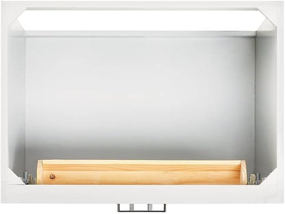 ARIEL Hepburn 30-inch Bathroom Vanity Base Cabinet,Solid Wood, 2 Soft Closing Doors, 1 Dovetail Drawers, White