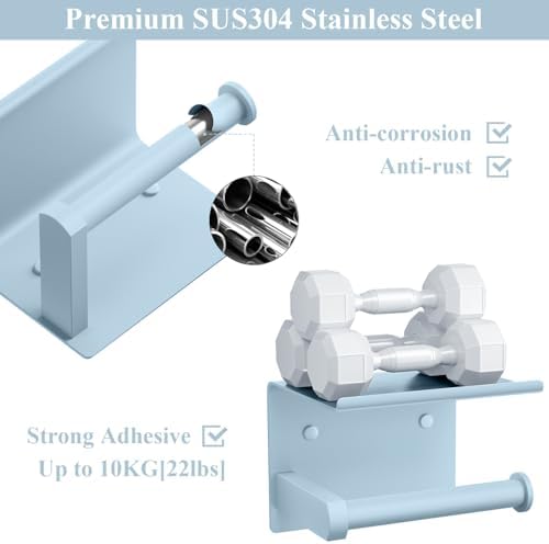 Toilet Paper Holder with Shelf Wall Mounted Toilet Paper Roll Dispenser