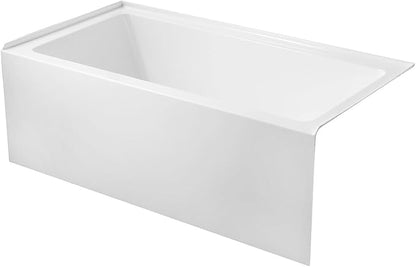 Aqua Eden VTAP6032R22 60-Inch Acrylic 3-Wall Alcove Tub with Right Hand Drain Hole, Glossy White