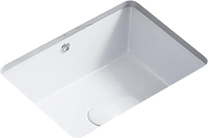 16 Inch Bathroom Vanity SinSmall Undermount Bathroom Sinks Rectangular White Porcelain Vessel Sink Cabinet 15.75" x 11.82" Ceramic Wash Basin Sink With Overflow Tiny Lavamanos Para Baños KINGWONG