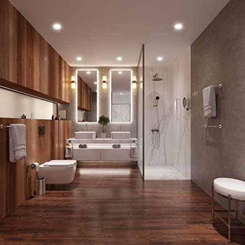 Gatco 4633 Glam Wall Mounted Toilet Paper Holder, Single Post Chrome Toilet Tissue Roll Holder, 6.7-Inch Modern Bathroom Paper Dispenser, Rust-Resistant Accessory for Powder Room & Guest Bathroom