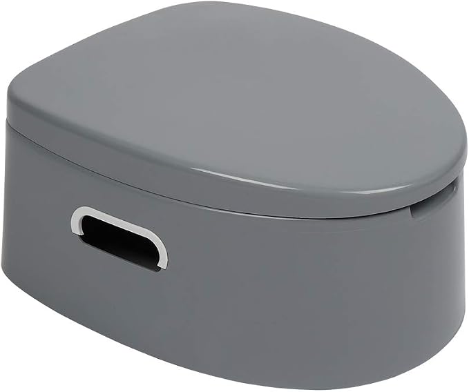 Portable Toilet with Non-slip Mat,Portable Toilet | Indoor Outdoor Commode w/Detachable Inner Bucket & Removable Paper Holder, Lightweight & Compact for Camping, Boat, Van, Emergency Use (Grey)