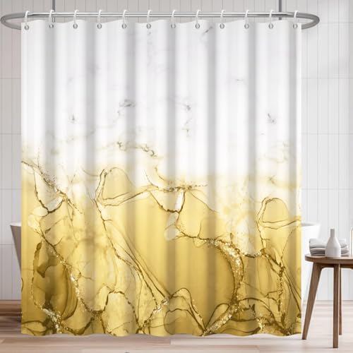 Yellow Extra Long Waterproof Shower Curtain 72x96 inches