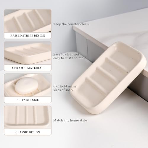 BosilunLife Apricot Ceramic Bathroom Accessories Set of 4