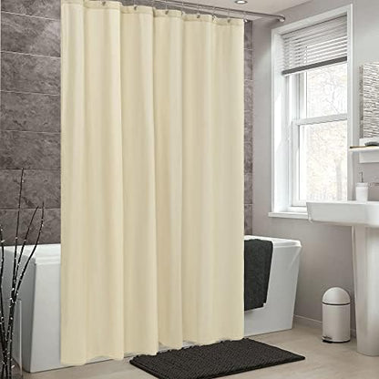 ALYVIA SPRING Cream Fabric Shower Curtain Liner Waterproof - Soft & Light-Weight Cloth Shower Liner with 3 Magnets, Hotel Quality & Machine Washable - Standard Size 72x72, Cream (Pack of 2)