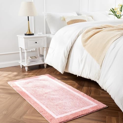 CozeCube Blossom Pink Bath Runner 59"x24" Non Slip Washable Rug