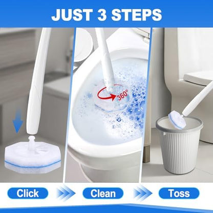 100 Pack Toilet Brush Refills, Disposable Toilet Cleaning Pads