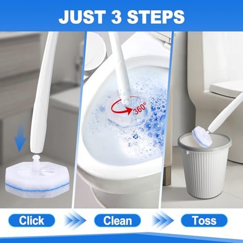 200 Pack Toilet Brush Refills, Disposable Toilet Cleaning Pads