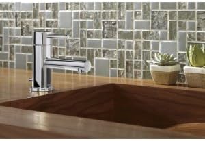 Moen Align Matte Black One-Handle Single Hole Low Profile Modern Bathroom Faucet with Drain Assembly, 6191BL