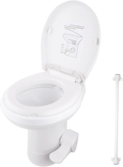 RV Gravity Flush Toilet, 20 Inch Comfortable Height Foot Pedal Flush Toilet, HDPE Lightweight Portable Toilet with 441Lbs Capacity for Camper Trailer Motorhome Travel