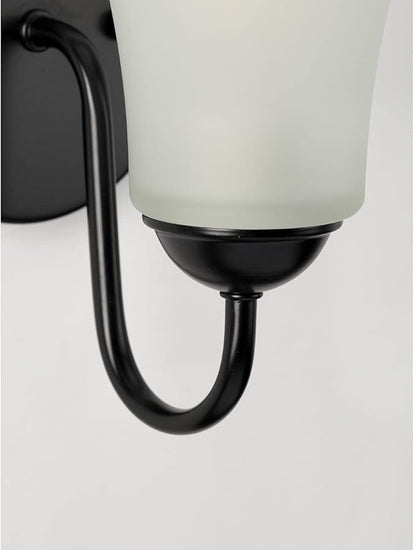Progress Lighting Classic Collection 1-Light Etched Glass Traditional Bath Vanity Light Matte Black