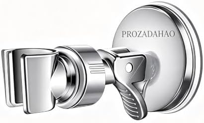 Adjustable Shower Head Holder, Bathroom Suction Cup Bracket for Handheld Showerhead, Removable Wall Mounted Shower Bracket (Silver) (Silver, 1)