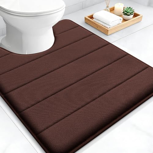 OLANLY Memory Foam Toilet Rugs U Shaped 24x20, Super Soft and Absorbent