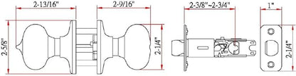 Design House 753277 Cambridge 2-Way Latch Privacy Door Knob, Adjustable Backset, Polished Brass