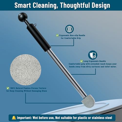 Pumice Toilet Cleaner 17in, Hard Water Stain Remover for Pool & Tub, (1+8)