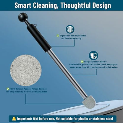 Pumice Toilet Cleaner 17in, Hard Water Stain Remover for Pool & Tub, (1+8)